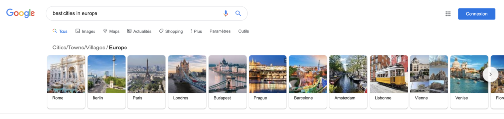 Best cities in Europe according to Google, March 2020