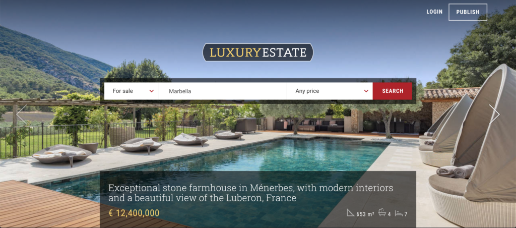 LuxuryEstate.com - homepage, June 2020